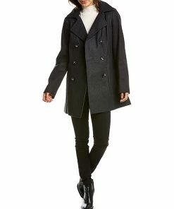Nautica Double-Breasted Wool-Blend Peacoat Women