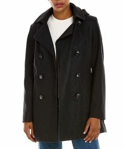 Nautica Double-Breasted Wool-Blend Peacoat Women