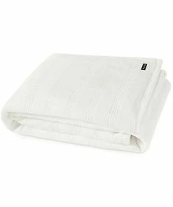 Nautica Harbor Stripe White Blanket Home