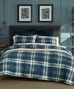 Nautica Crossview Plaid Navy Comforter Set Home