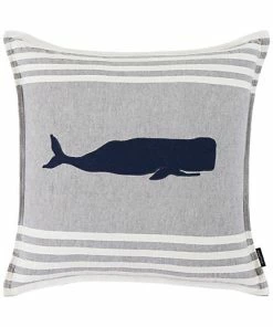 Nautica Whale Applique Throw Pillow Home
