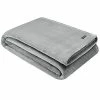 Nautica Solid Ultra Soft Plush Grey Throw Home