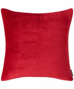Nautica Solid Ultra Soft Plush Red Euro Sham Home