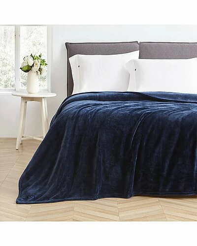 Nautica Solid Ultra Soft Plush Fleece Blanket Home 4 Nautica Solid Ultra Soft Plush Fleece Blanket Home - Image 2