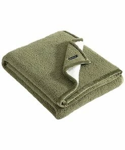 Nautica 2 Ply Bi-Colored Solid Sherpa Sherpa-Reversible Throw Blanket Home