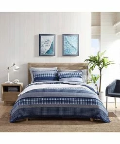 Nautica Addison 100% Cotton Reversible Quilt Set Home
