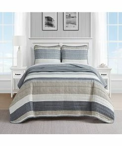 Nautica Ridgeport 100% Cotton Reversible Quilt Set Home