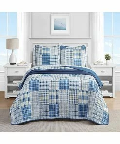 Nautica Raeford 100% Cotton Reversible Quilt Set Home