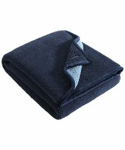 Nautica 2 Ply Bi-Colored Solid Sherpa Sherpa-Reversible Throw Blanket Home