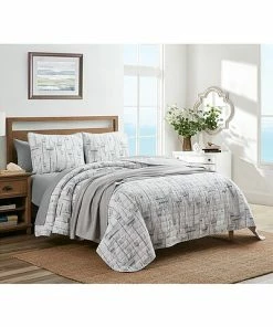 Nautica Clipper 3Pc Grey Quilt Set Home