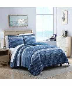 Nautica Coveside 3Pc Blue Quilt Set Home