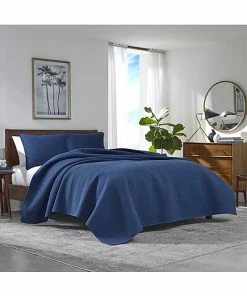 Nautica Haverhill Solid 3Pc Navy Quilt Set Home
