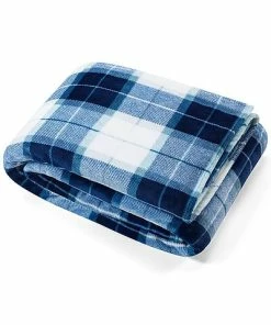 Nautica Northsail Plaid Navy Reef Blanket Home