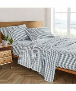 Nautica Coleridge Stripe Cotton Blend 500Tc Sateen Sheet Set Home