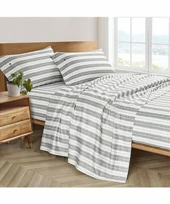 Nautica Brodie Stripe Cotton Blend 500Tc Sateen Sheet Set Home