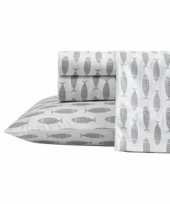 Nautica Woodblock Fish Cotton Percale Sheet Set Home -Nautica Store 3033390532 RLLD 2