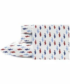 Nautica Costazul 4Pc Blue/Red Sheet Set Home