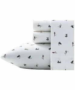 Nautica Fishing Flies 3Pc Multi White Sheet Set Home