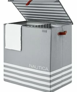 Nautica Folded Divided Hamper With Lid Home