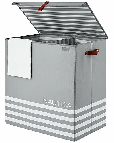 Nautica Folded Divided Hamper With Lid Home 3 Nautica Folded Divided Hamper With Lid Home