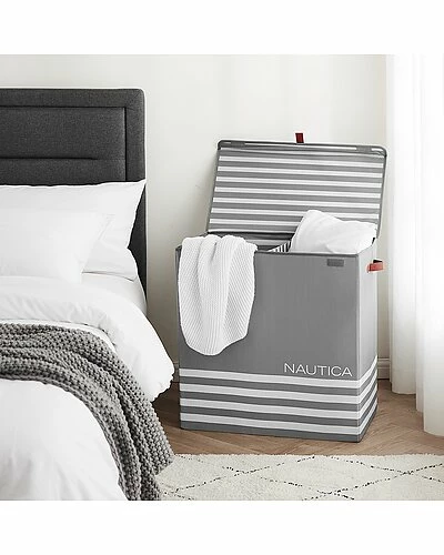 Nautica Folded Divided Hamper With Lid Home 6 Nautica Folded Divided Hamper With Lid Home - Image 4