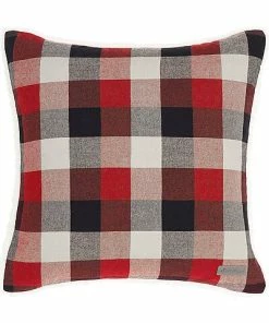 Nautica Ashwood Plaid Red Throw Pillow Home