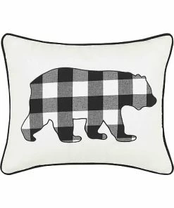 Nautica Cabin Plaid Bear Throw Pillow Home