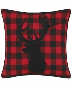 Nautica Cabin Plaid Stag Head Throw Pillow Home